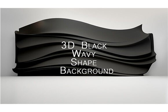3D Black Wavy Shape Background