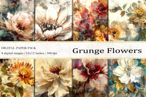 Bridging Softness and Grit: A Deep Dive into Pastel Grunge Flowers Digital Papers