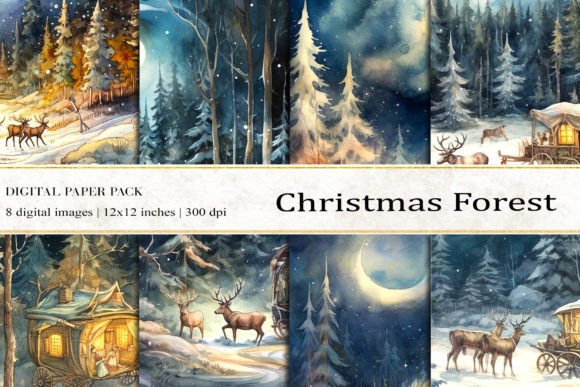 Christmas Forest Digital Papers