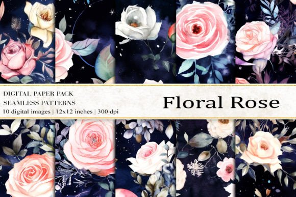 Floral Rose Digital Papers