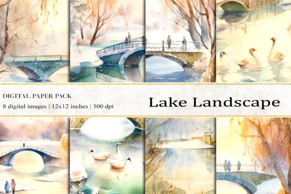 Lake Landscape Digital Papers: Streamlining Visual Assets for Creative Workflows