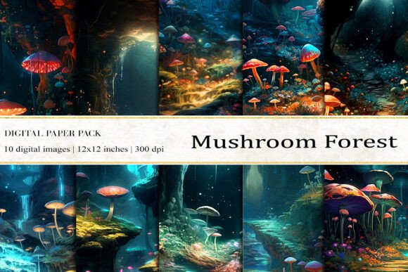 Mushroom Forest Digital Papers