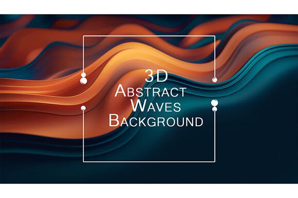Unlocking the Potential of 3D Abstract Waves Background in Orange and Turquoise Colors