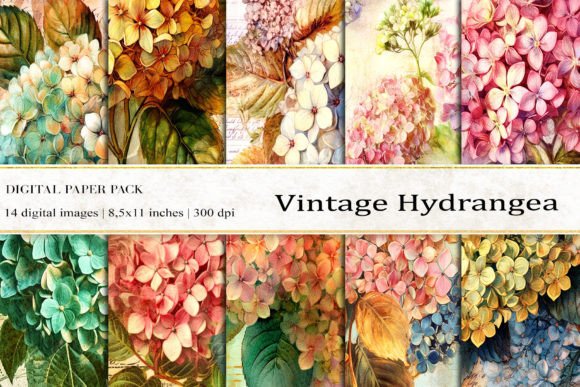 Vintage Hydrangea Digital Papers: A Curated Collection for Creative Projects
