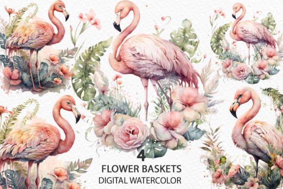Watercolor Pink Flamingo Clipart Png